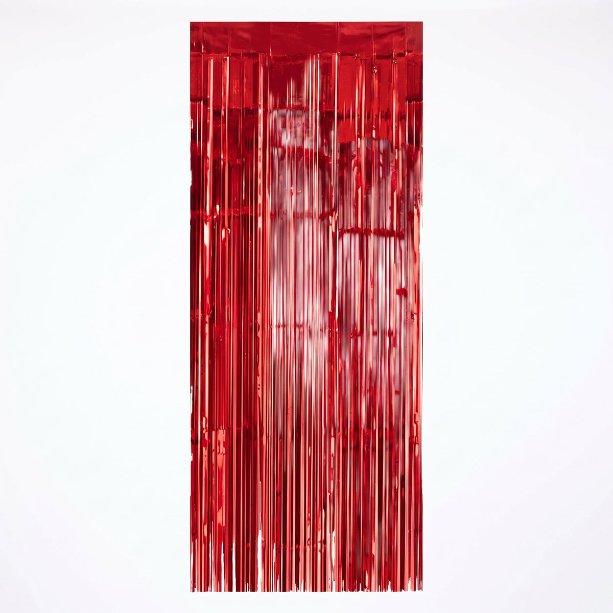 Vibrant Apple Red Metallic Door Curtain - 3' x 8'