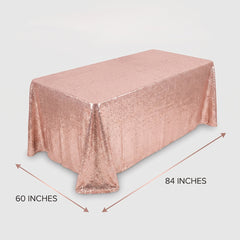 Elegant Rose Gold Fabric Table Cover - 60x84 Inch