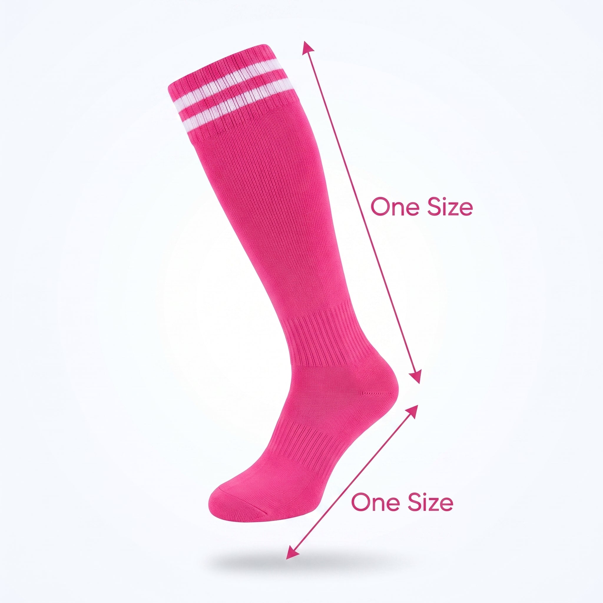 Bright Pink Striped Knee-High Athletic Socks