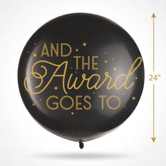 "And The Award Goes To" Jumbo Latex Balloon - Black/Gold, 24-Inch