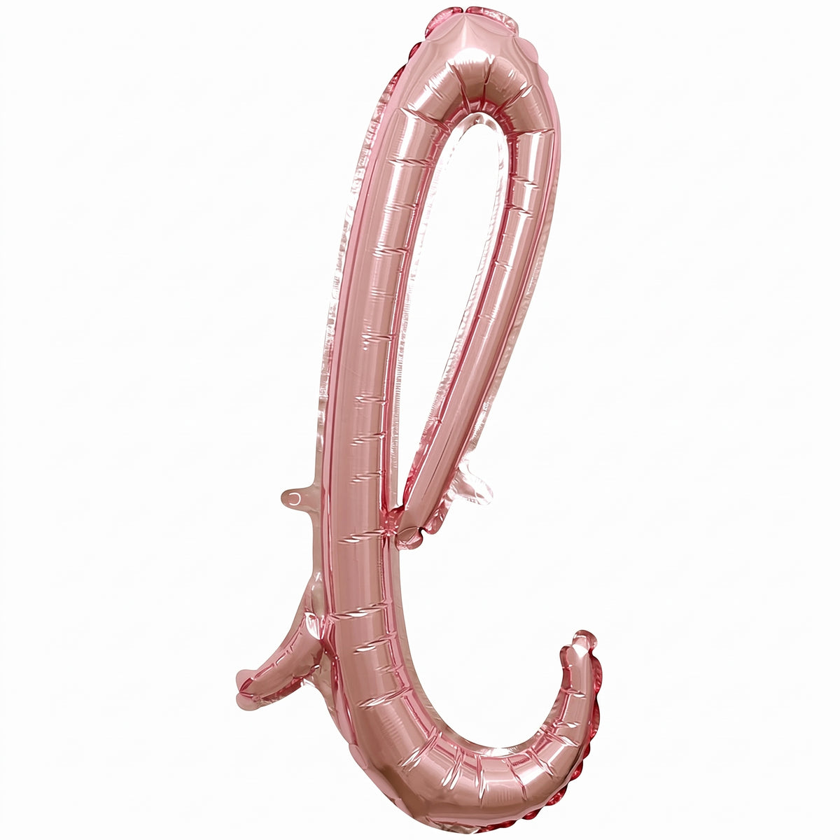 Rose Gold Script Letter Balloon - Lowercase "L", 8-Inch Foil, Air-Filled