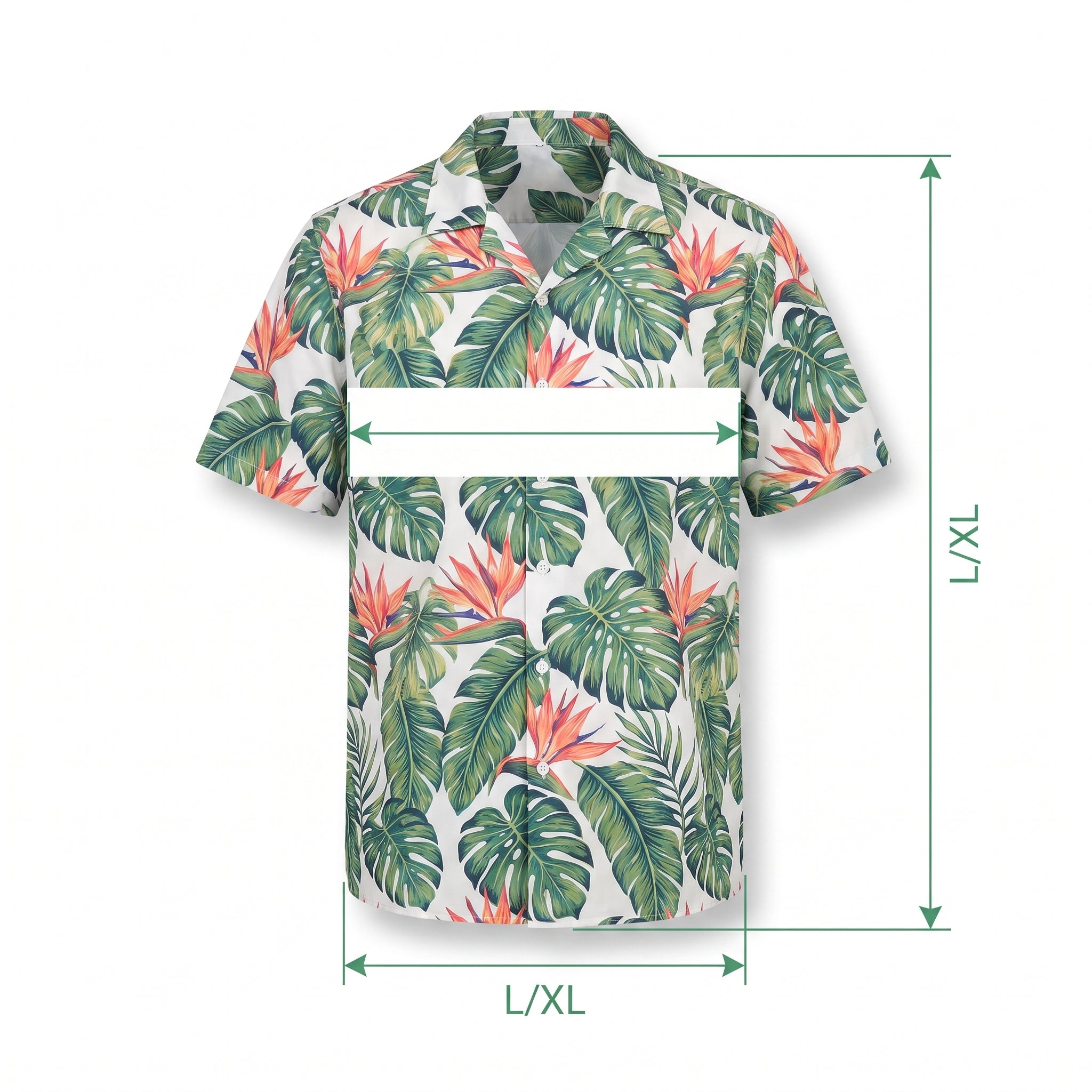 Summer Glow Tropical Leaf Print Shirt - Large/Extra-Large