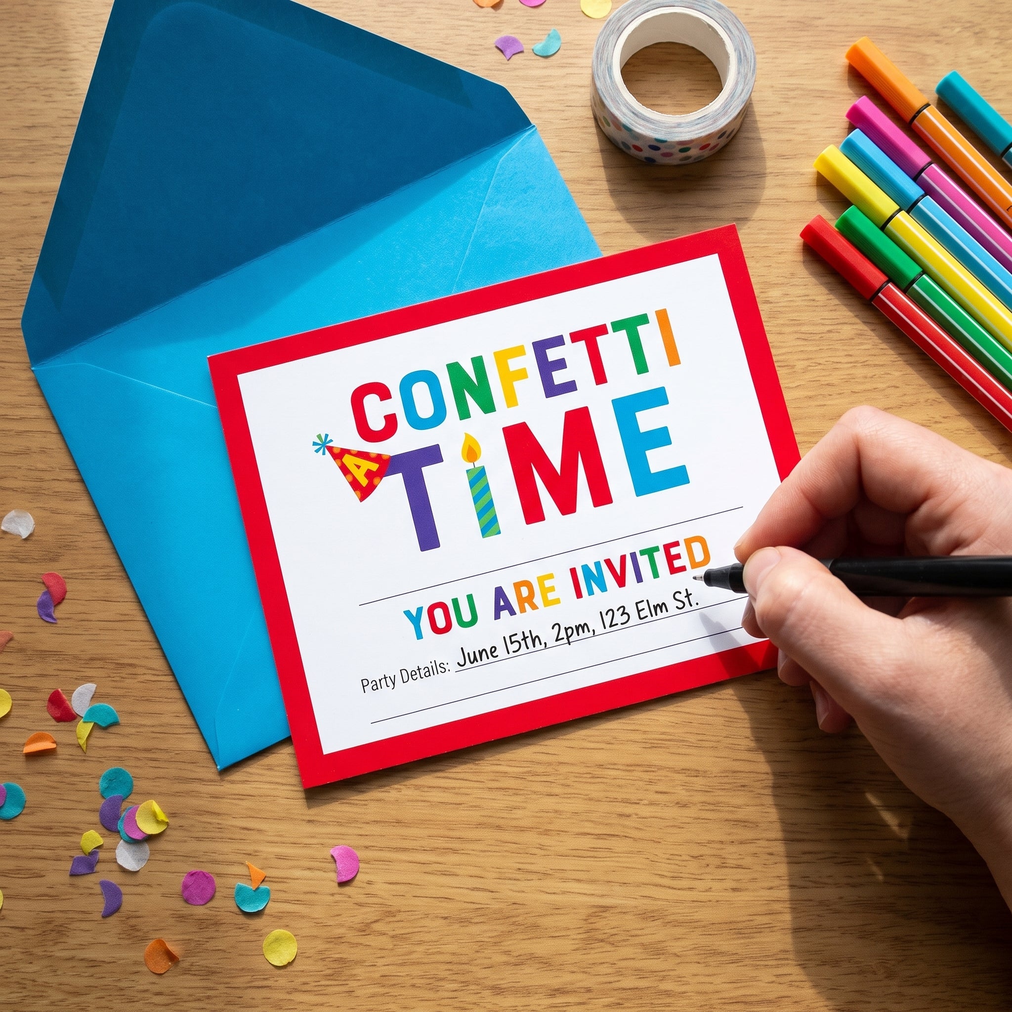 Confetti Time Birthday Invitation Cards
