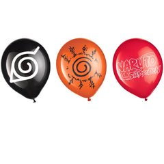 Naruto Shippuden Themed 12" Latex Balloons - Set of 6
