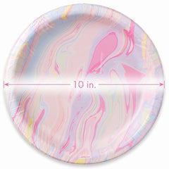 Elegant Marble Design 10" Round Paper Plates