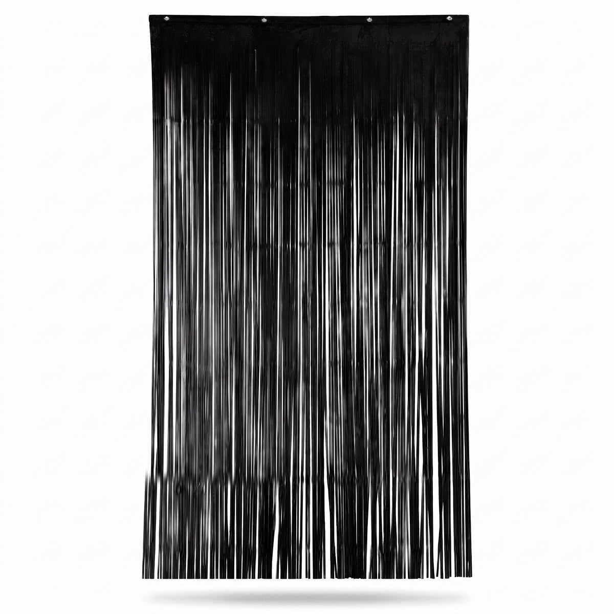 Elegant Black Metallic Door Curtain – 3' x 8'
