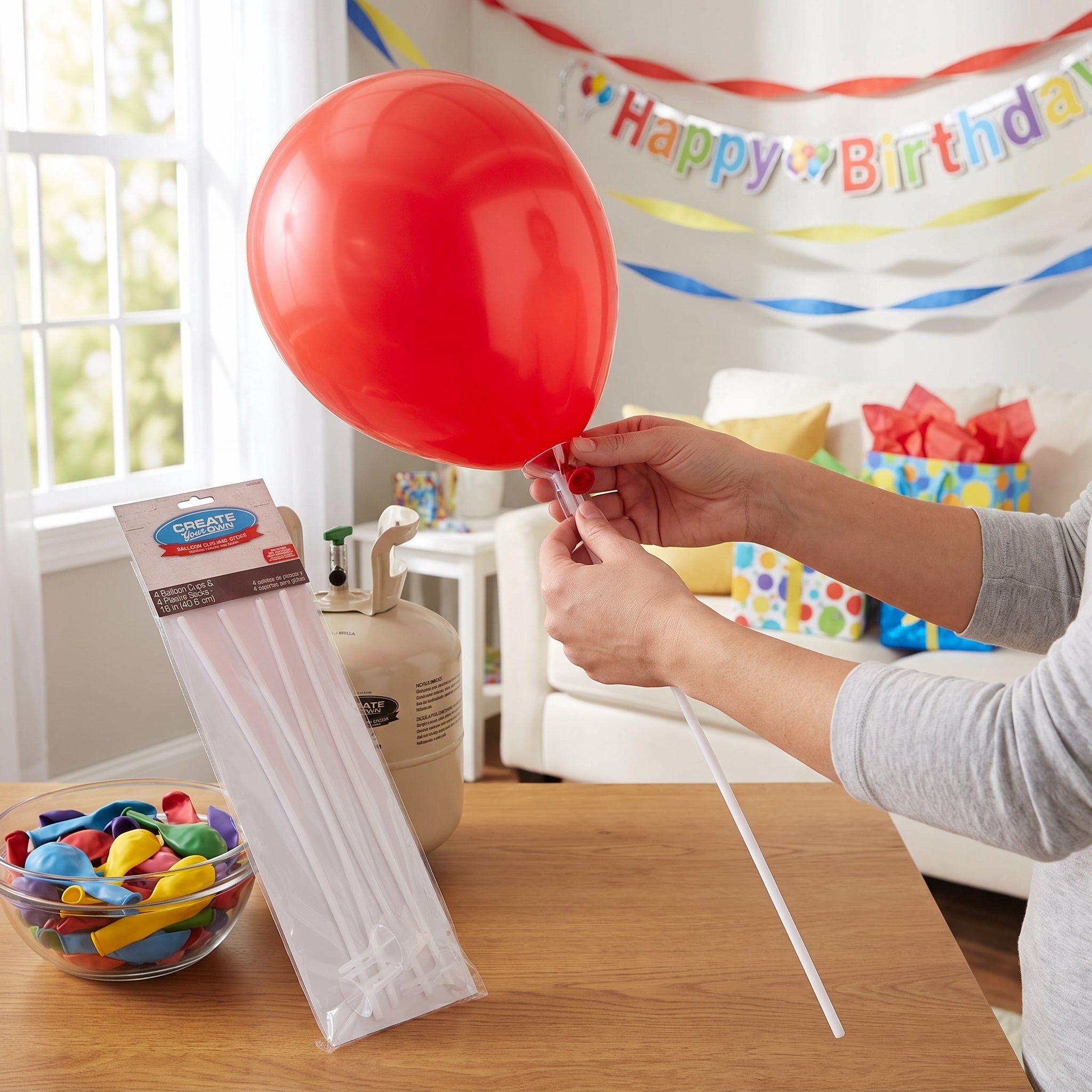 Balloon Cup and Stick Set - 4 Pack