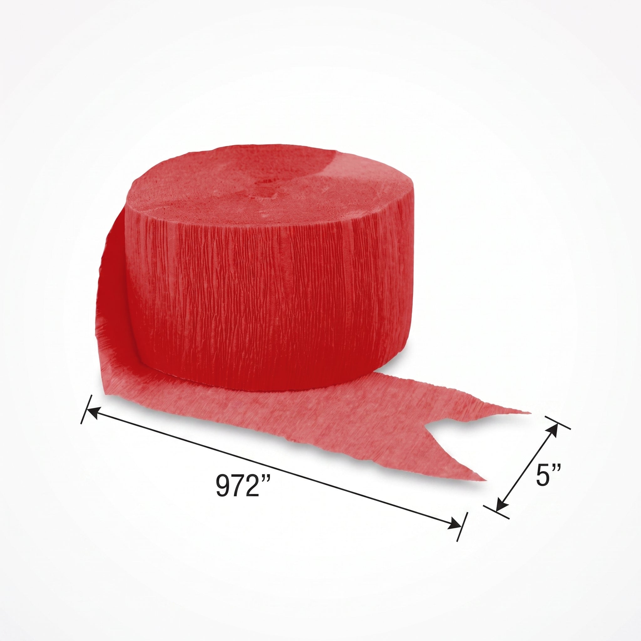 Vibrant Red Crepe Streamer Roll - 81 Feet