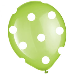 Kiwi Polka Dot 12" Latex Balloons - Bulk Pack