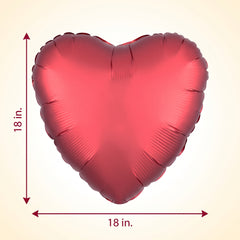 Satin Sangria Heart Foil Balloon - 18-Inch