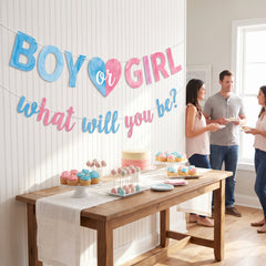 "Boy or Girl?" Gender Reveal Banner - 12 ft. Party Decoration