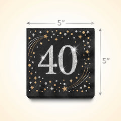 Sparkling Celebration Beverage Napkins - 40 Pack - 5 In. X 5 In.