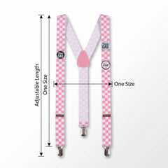 "Future Dad" Pink Checkered Suspenders for Baby Showers