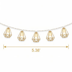 Gold Geometric LED String Lights - 5 ft, 10 Lights