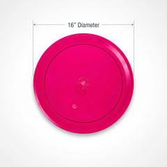 16" Bright Pink Round Plastic Platter