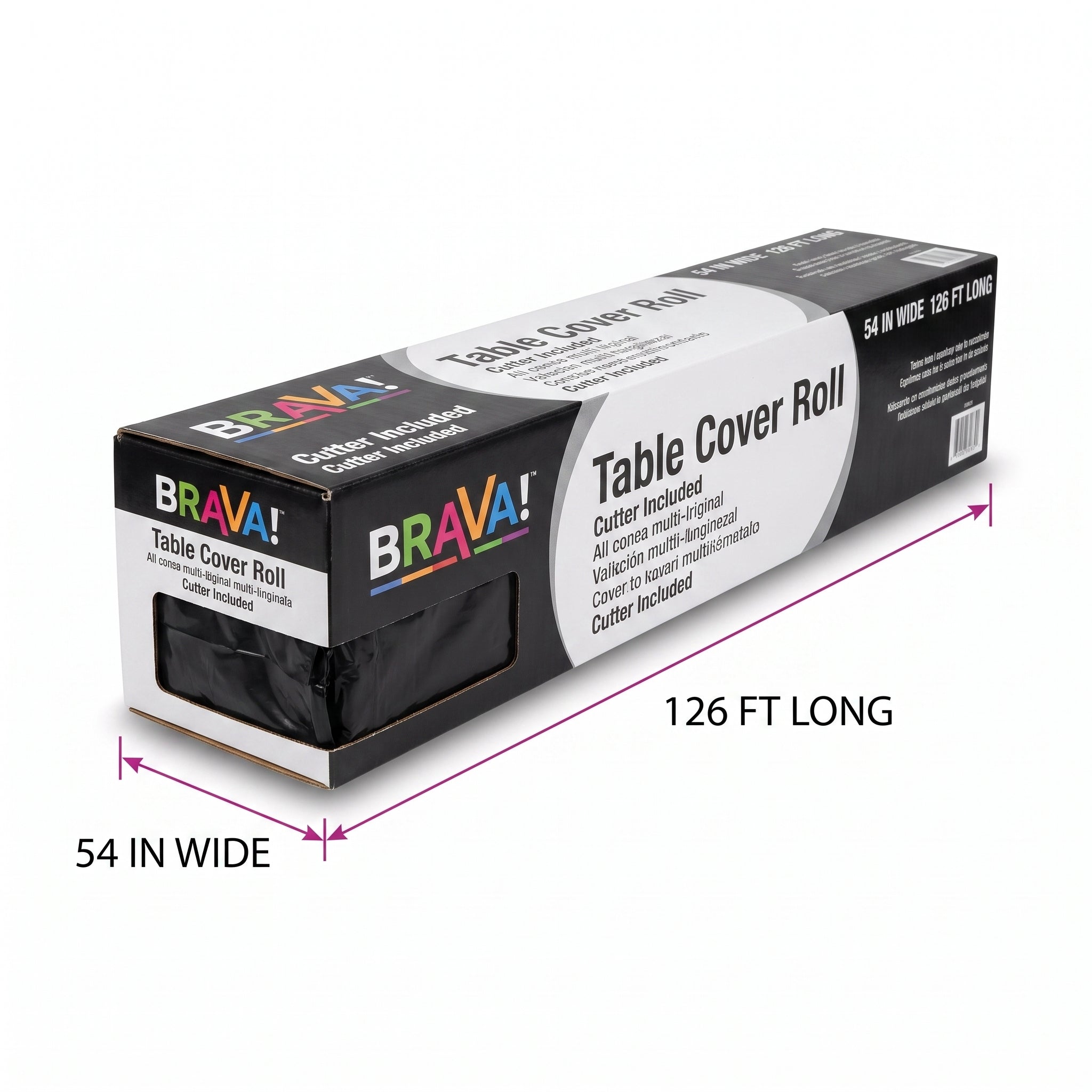 Black Plastic Table Cover Roll with Slide Cutter - 40" x 126' for Versatile Event Use