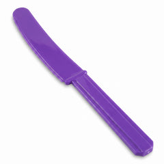 Purple Plastic Economy Knives - Solid Color Cutlery - 7.5 in.