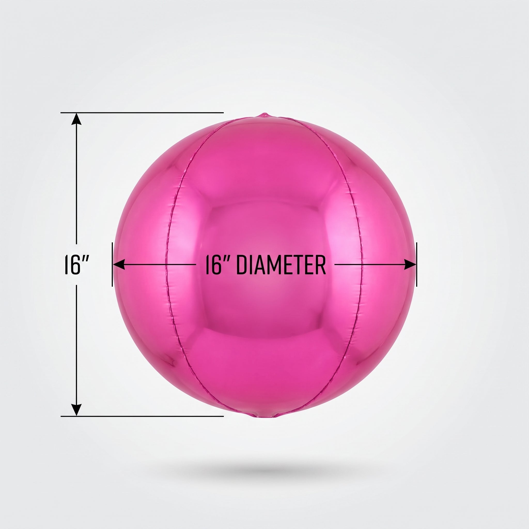 16" Bright Pink Orbz Mylar Balloon