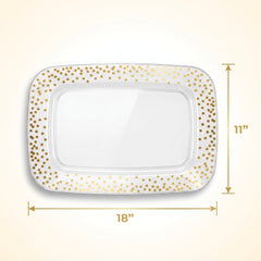 Elegance Gold Dot Plastic Tray - 11" x 18"