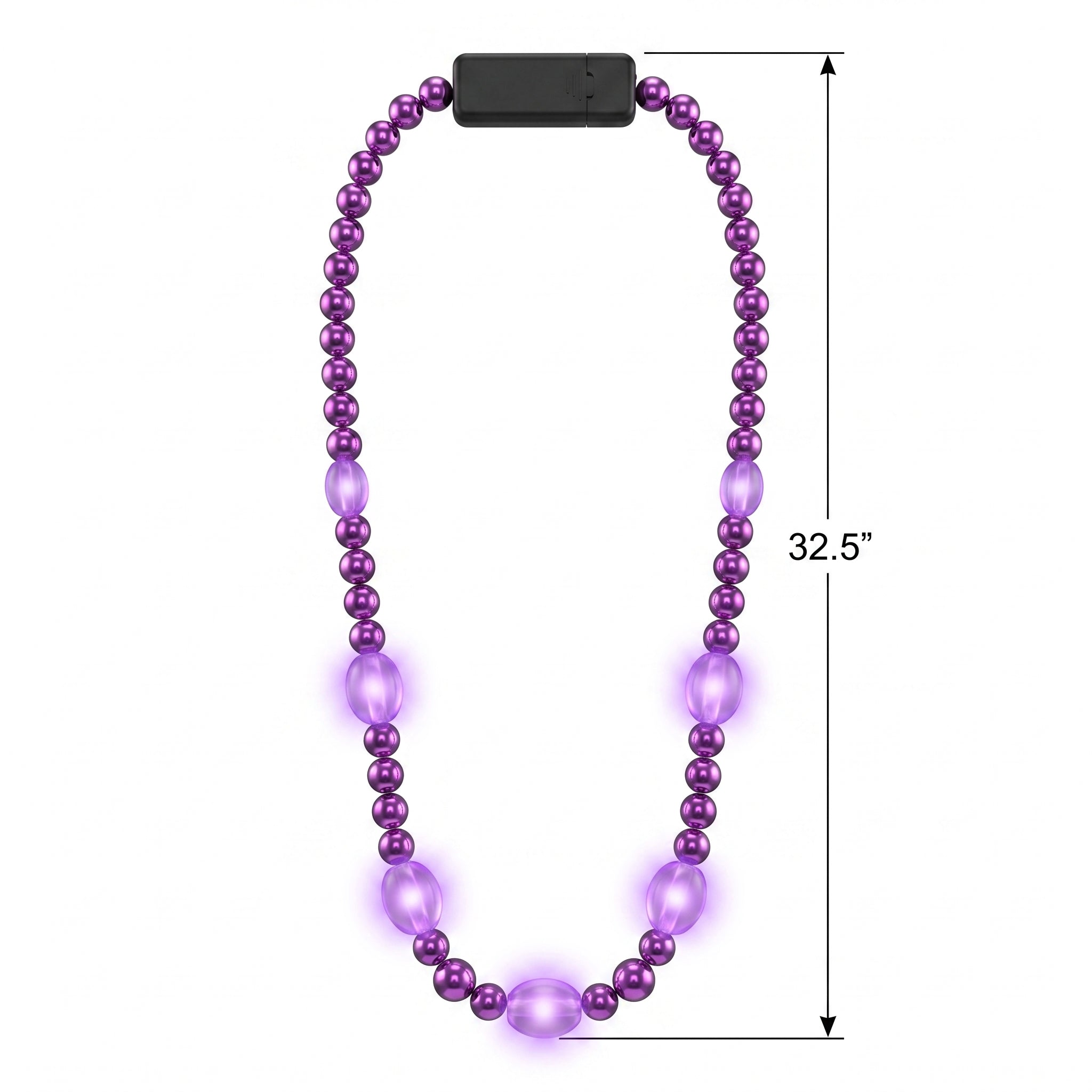 Radiant Purple Light-Up Bead Necklace
