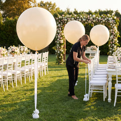 Premium Vanilla Latex Balloons - 24" (4 Pack)