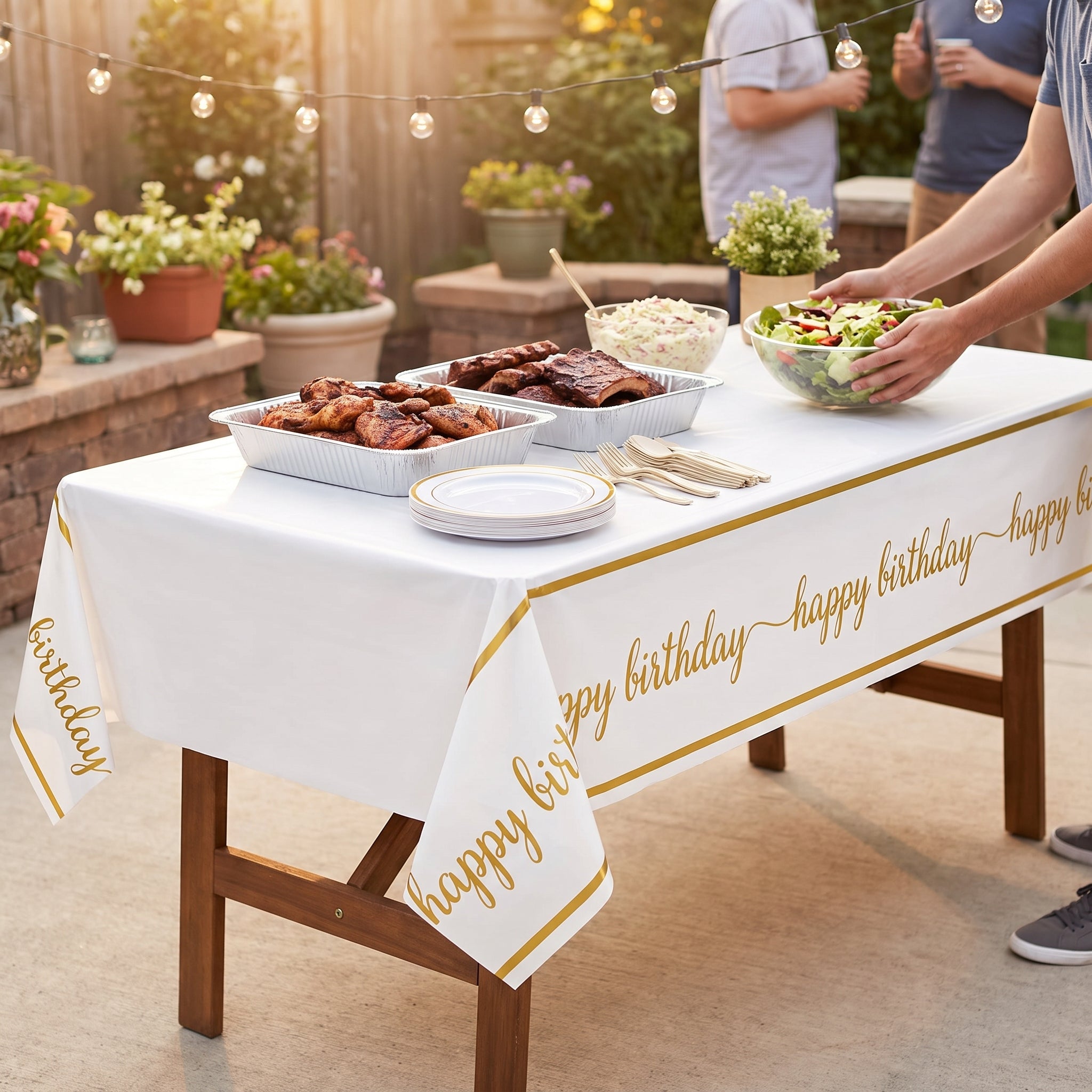 Golden Age "Happy Birthday" Reusable Plastic Table Cover