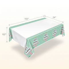 Happy Cake Day Birthday Plastic Table Cover, 54x84 inches