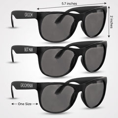 Groom & Crew Party Sunglasses Set, Black, 6-Pack