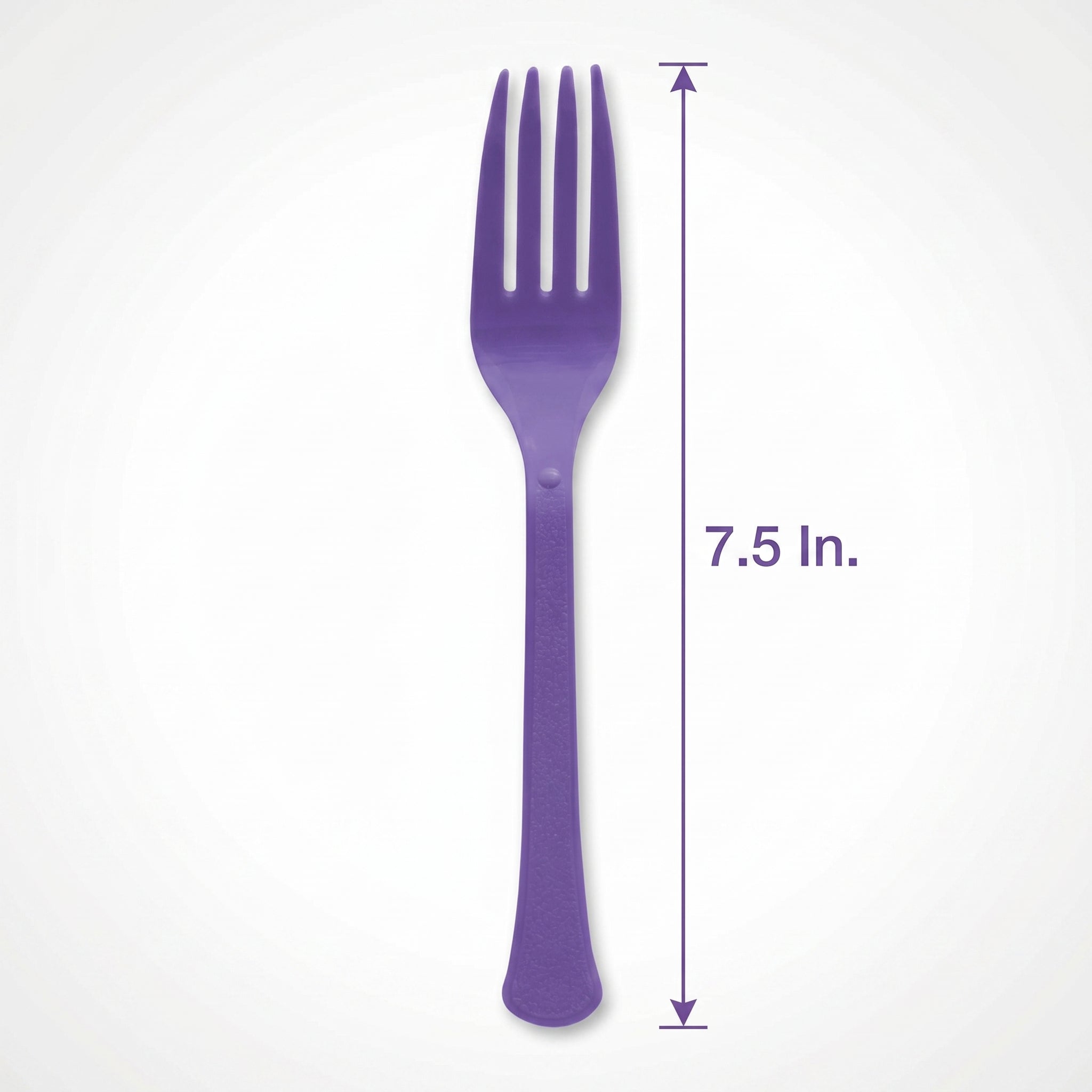 Purple Plastic Forks - Heavyweight Disposable Party Cutlery, 7.5 In. Durable Colored Plastic Silverware for Events, Birthdays, Catering