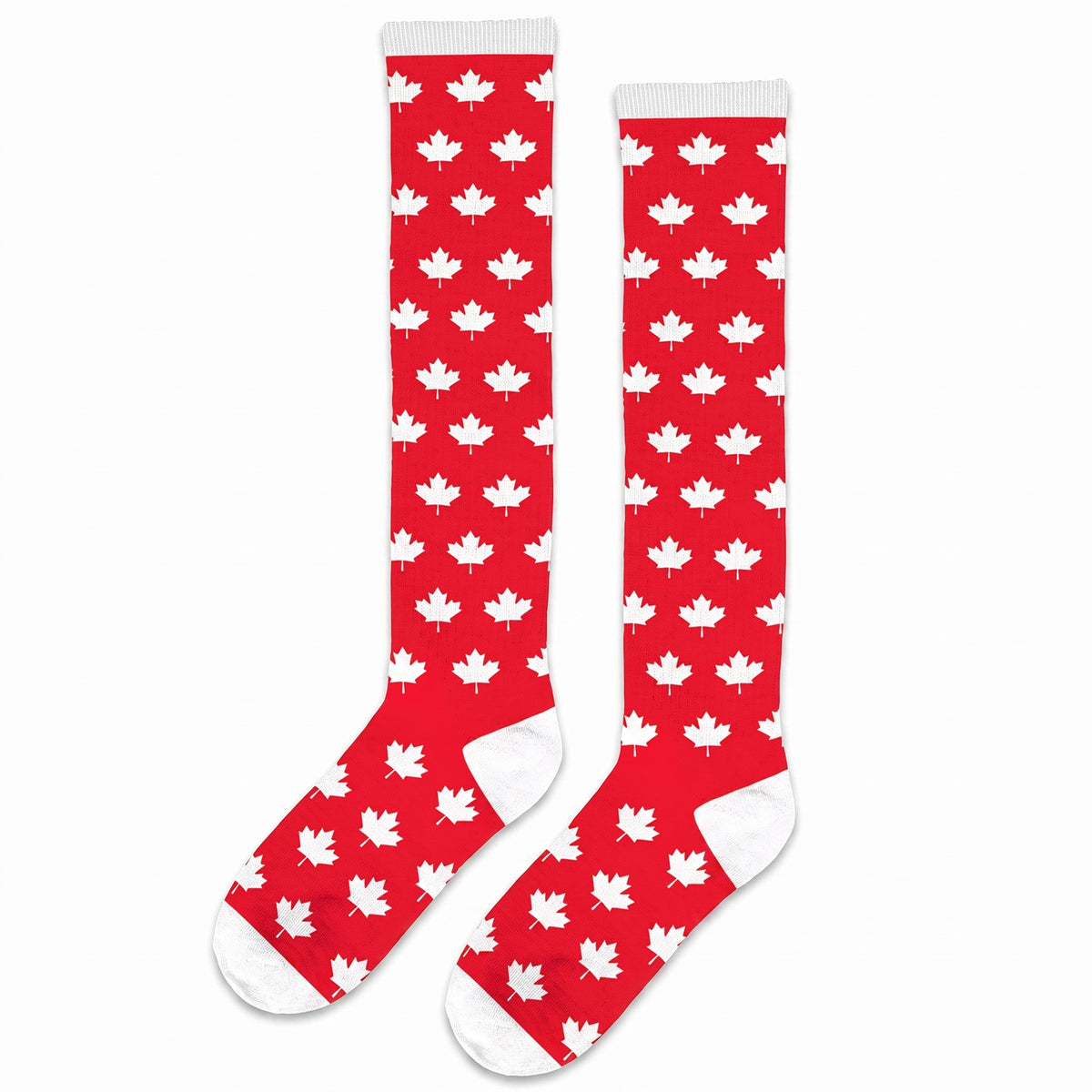 Canada Day Maple Leaf Knee-High Socks