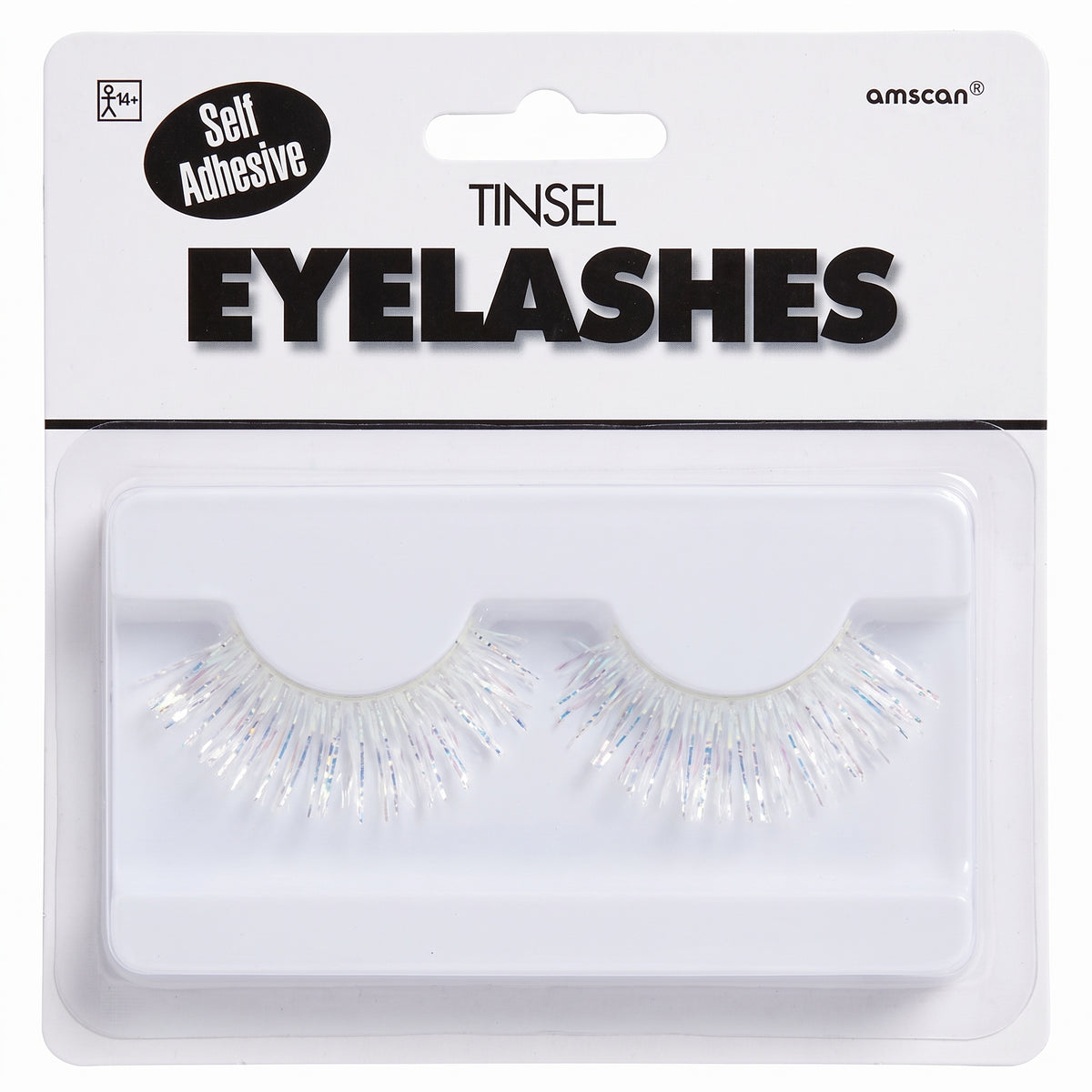 Self-Adhesive White Tinsel Eyelashes - Costume Accessory