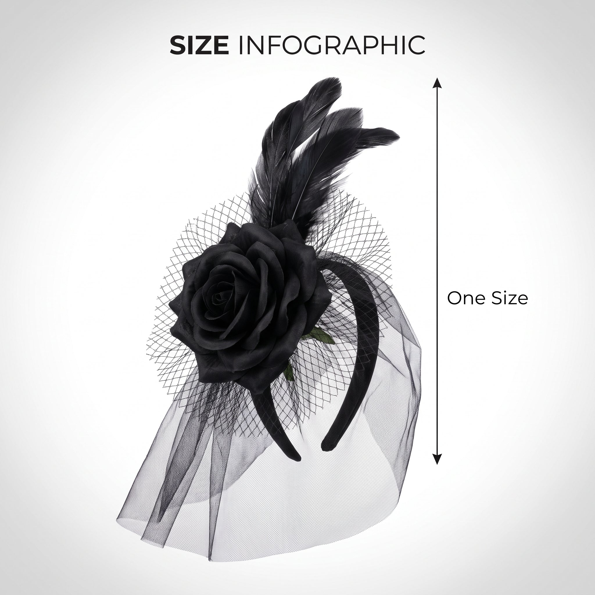 Deluxe Gothic Black Fascinator Headband