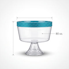 Caribbean Blue Rhinestone Trifle Bowl - 80 oz Candy Buffet Display