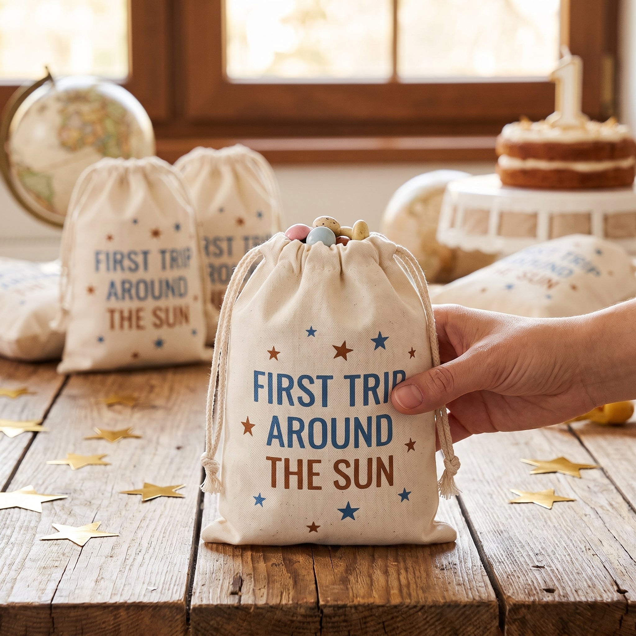 "One and Loving It" First Birthday Fabric Favour Pouch