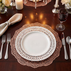 Premium Rose Gold Blossom Placemats - Set of 4