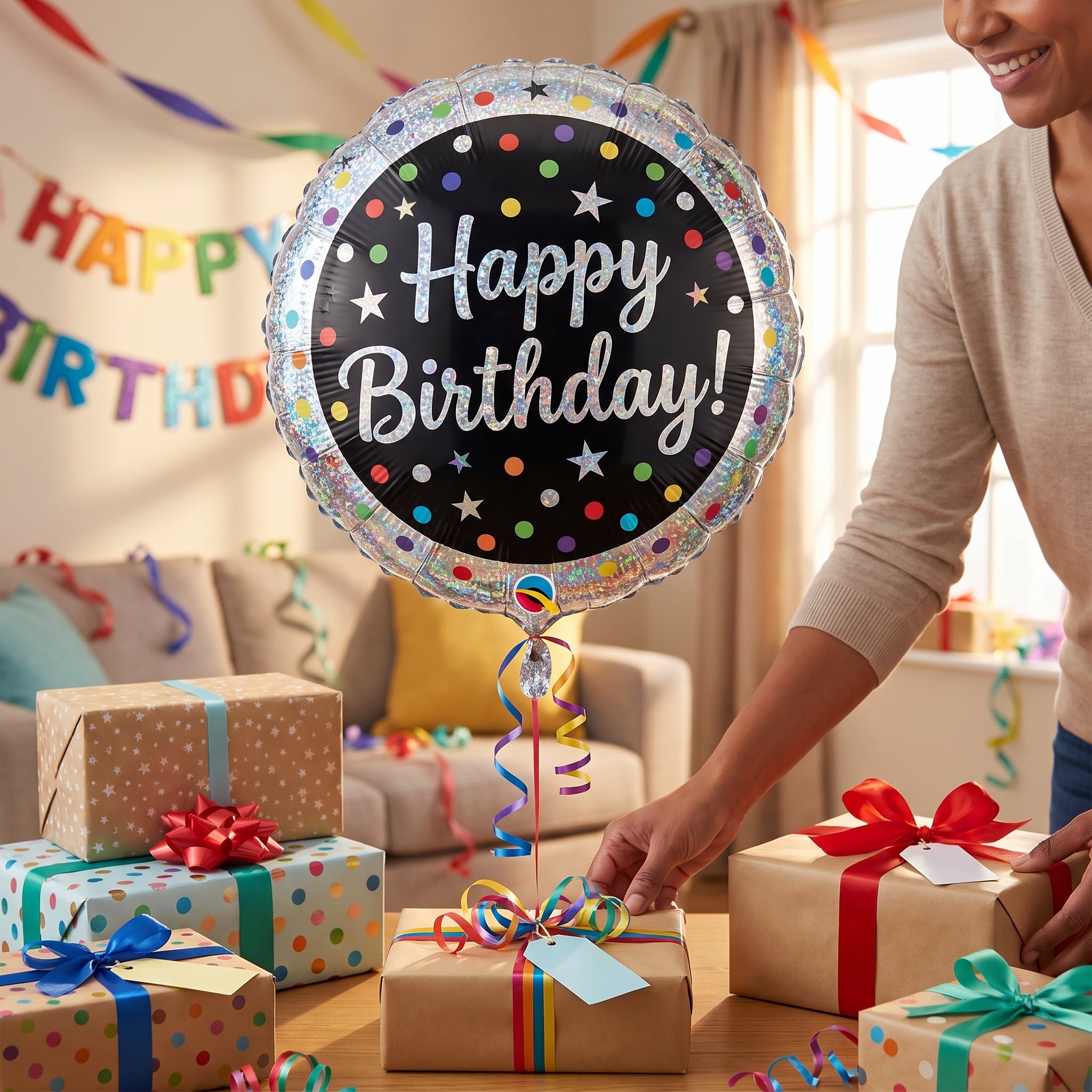 17" Polka Dot Foil Birthday Balloon