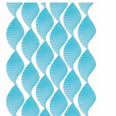 Caribbean Blue Wide Fringe Crepe Streamer - 30 ft