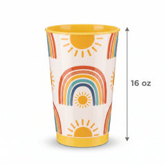 Retro Rainbow Reusable Favor Cup - 16 oz