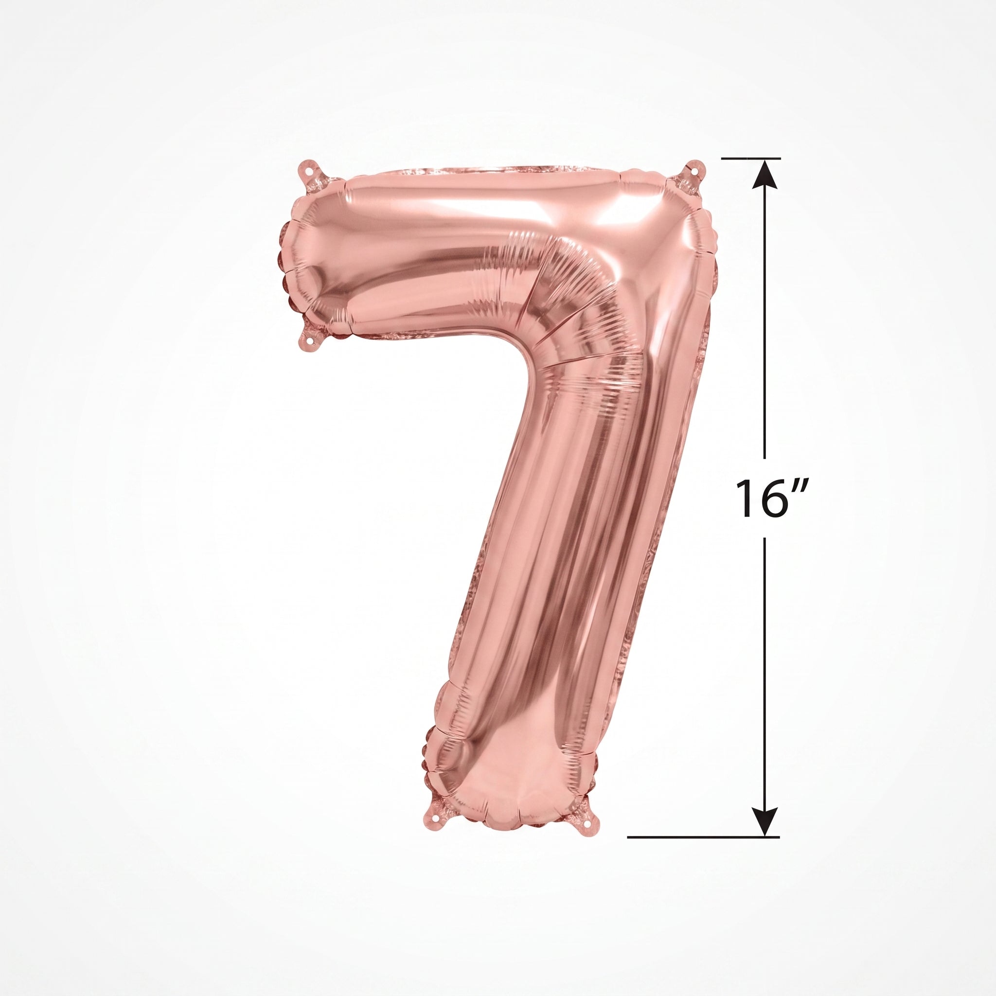 Rose Gold Script Number 7 Foil Balloon - 8-Inch, Air-Filled