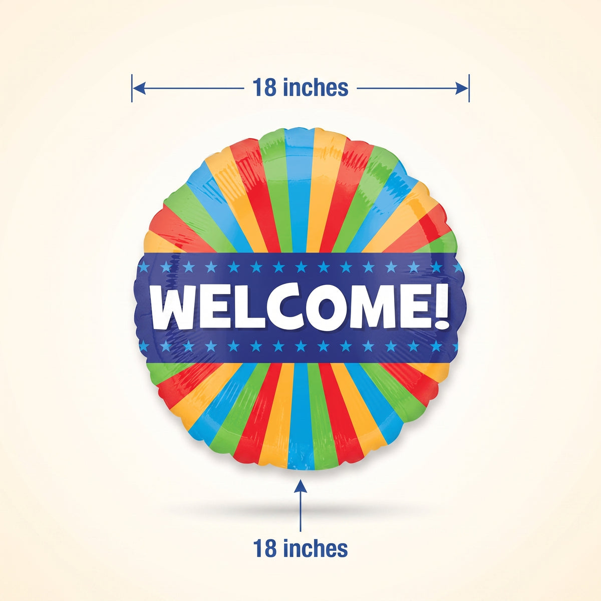 "Welcome" Rainbow Foil Balloon - 18" Metallic Mylar