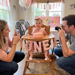 Pink Felt "ONE" Banner for Baby's First Birthday