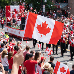 Large Maple Leaf Plastic Flags - Canada Day Decoration, 12 Pack