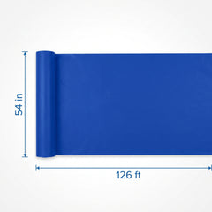 Royal Blue Plastic Table Skirt - 54 in x 126 ft