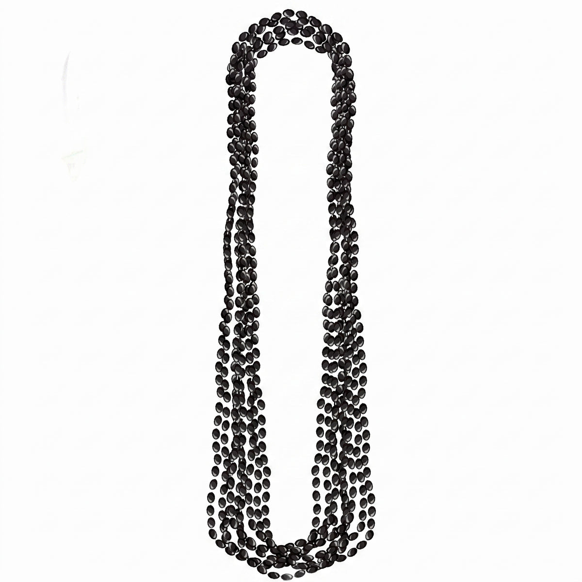 Black Metallic Bead Necklace, 30-Inch, 8-Pack
