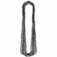 Black Metallic Bead Necklace, 30-Inch, 8-Pack