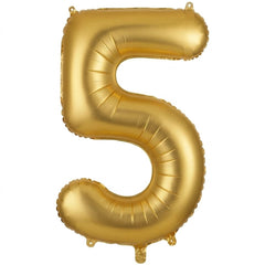 Gold Number "5" Foil Balloon | 34"