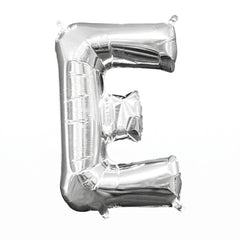 Silver Foil Letter 'E' Balloon - Air-Filled