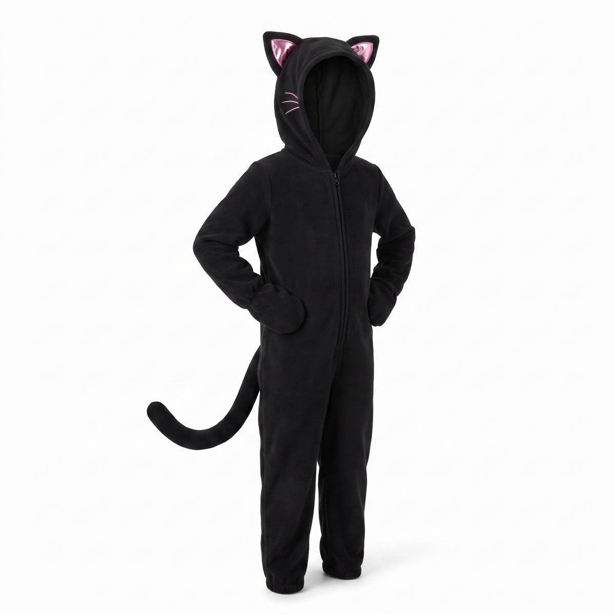 Toddler & Kids' Black Cat Zipster Costume with Hood - Halloween Special