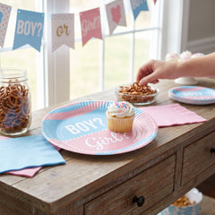 Pink or Blue? Gender Reveal Baby Shower Plates