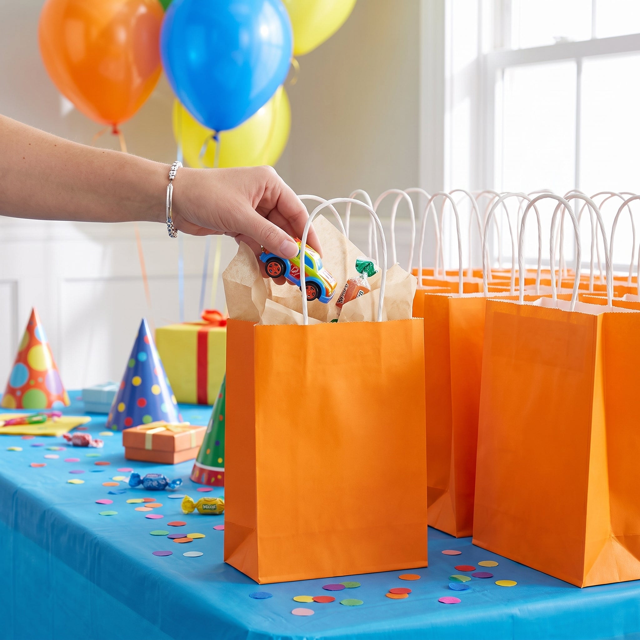 Vibrant Orange Kraft Gift Bag